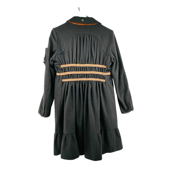 Odd Molly for Anthropologie Wool Cashmere Blend Coat Size 1 Small Orange Lining - Picture 5 of 5